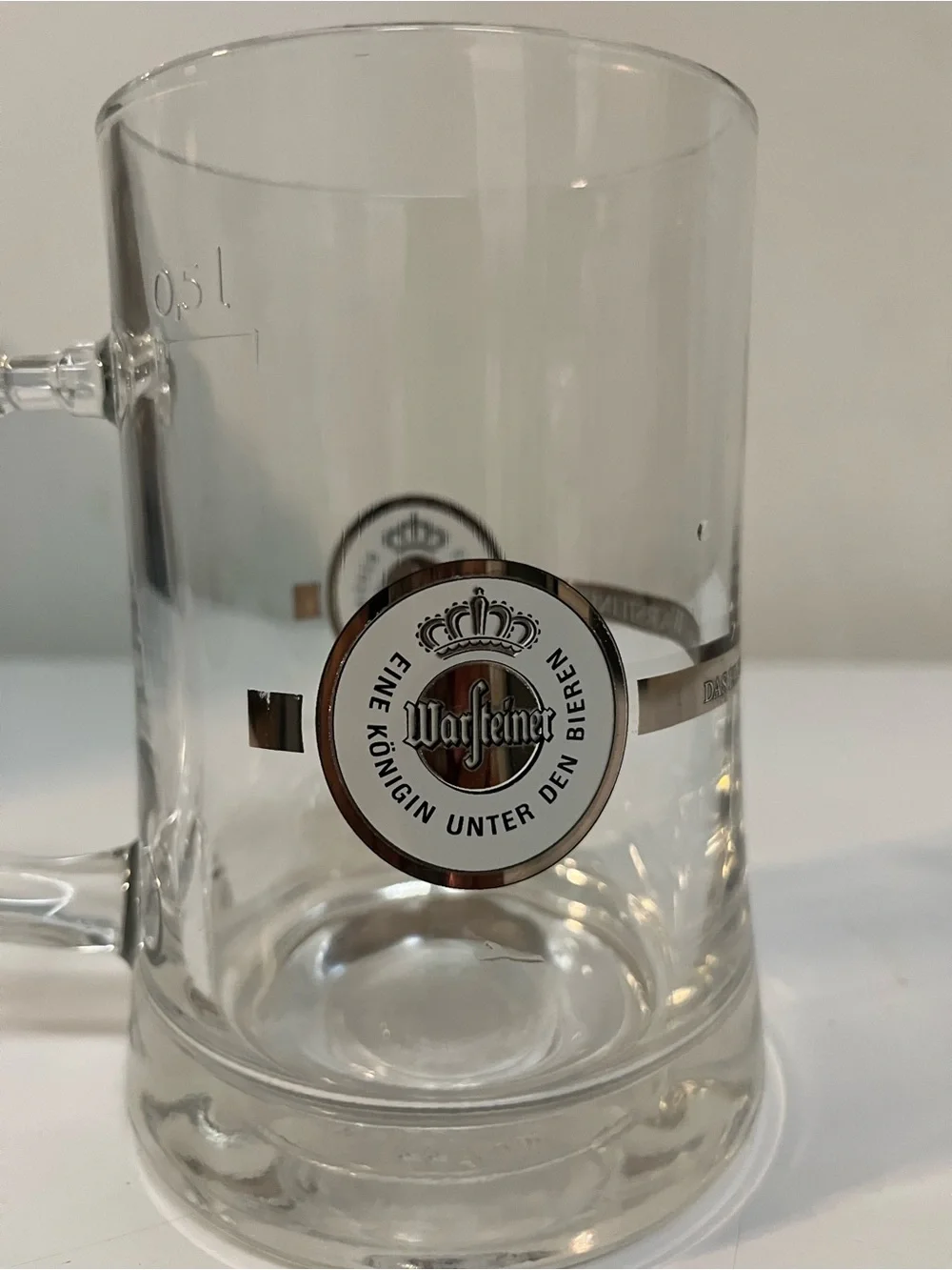 Warsteiner German Beer Mug Glass Stein Heavy Handle Eine Königin Unter DenBieren